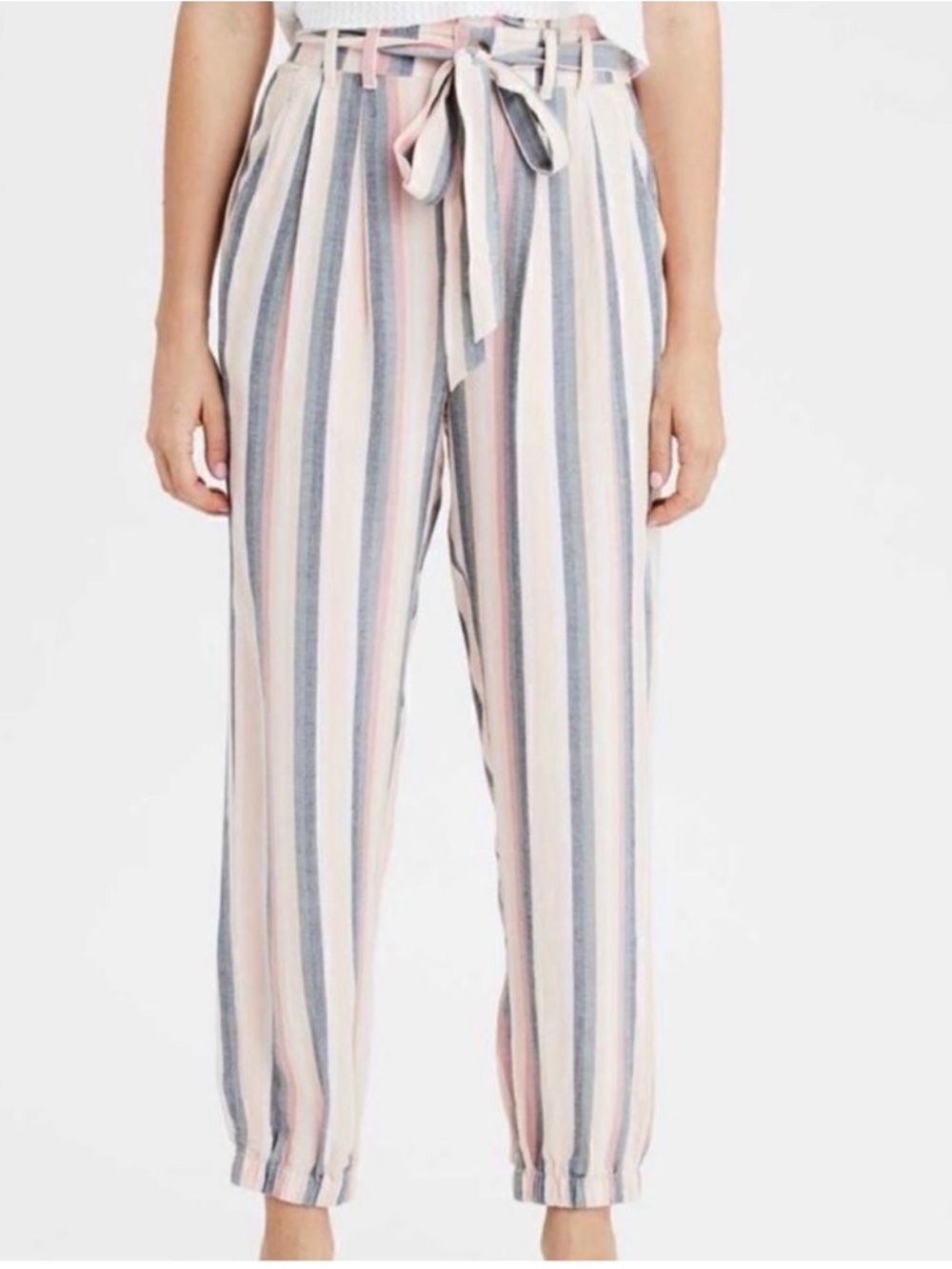 American Eagle Outfitters Striped Paperbag Jogger